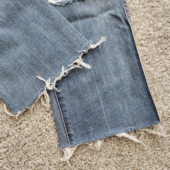 J. Crew Vintage Straight Raw Frayed Jeans High Rise Destroy Size 28R - Picture 14 of 15